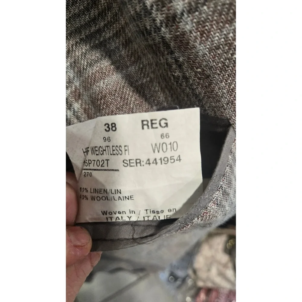 Hickey Freeman Weightless Linen Wool Sport Coat – Glen‎ Plaid – 38R